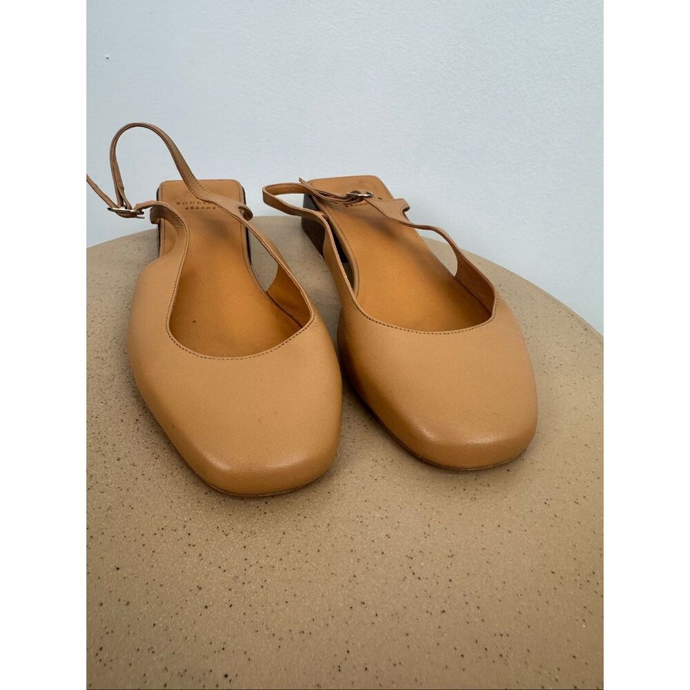 Sezane Women’s Livie Babies Smooth Honey Leather Tan  Mary Jane Flats - Picture 10 of 16